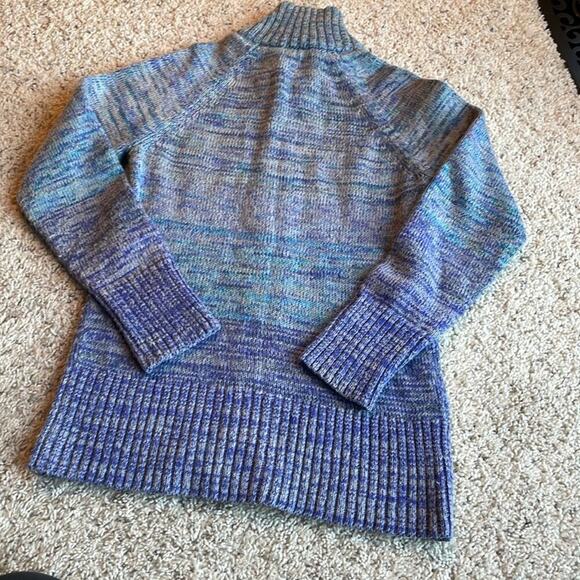 EDDIE BAUER Full-Zip Ombre Purple Blue Collar Sweater Size S - Picture 4 of 4